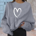 thumbnail image 2 of XIAONU Women's Brushstroke Heart Graphic Sweatshirt Oversized Fit Long Sleeve Crew Neck Pullover Sweatshirt Cozy Minimal Casual Top, 2 of 6