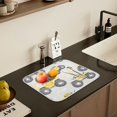 thumbnail image 5 of Yayeee Dish Drying Mat for Kitchen Counter 18" x 24" Microfiber Super Absorbent Coffee Decorative Pad, Trucks Pattern, 5 of 9