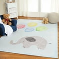 thumbnail image 6 of Whimsical Nursery Elephant Indoor Flatweave Polyester Anti-Skid Kids' Area Rug, 4' x 6', Baby Blue by Superior, 6 of 6