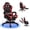 Black and Red, variant on JaxShark  660lbs Ergonomic Gaming Chair with Headrest and Lumbar Support for Adults Teens, High Back Reclining PU Leather Modern Black