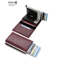 thumbnail image 4 of Notus Men’s Minimalist Aluminium Credit Debit Card Money Holder Ultra Metal RFID Blocking Real Carbon Fiber Pop up Card Wallet Minimalist Aluminium Credit Debit Card Money Holder Red, 4 of 6