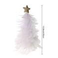 thumbnail image 5 of Sunjoy Tech Christmas Tree Tabletop Decoration Feather Handcrafted Tree Figurine with Star Topper Holiday Home Centerpiece for Christmas New Year Party, 5 of 6