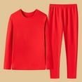 thumbnail image 3 of Hugcore Womens Pajama Sets Women's 2 Piece Fleece Pajamas Set Crew Neck Pjs Set Soft Long Sleeve Pajamas Top and Pants Lounge Sets for Women Red 4XL, 3 of 9