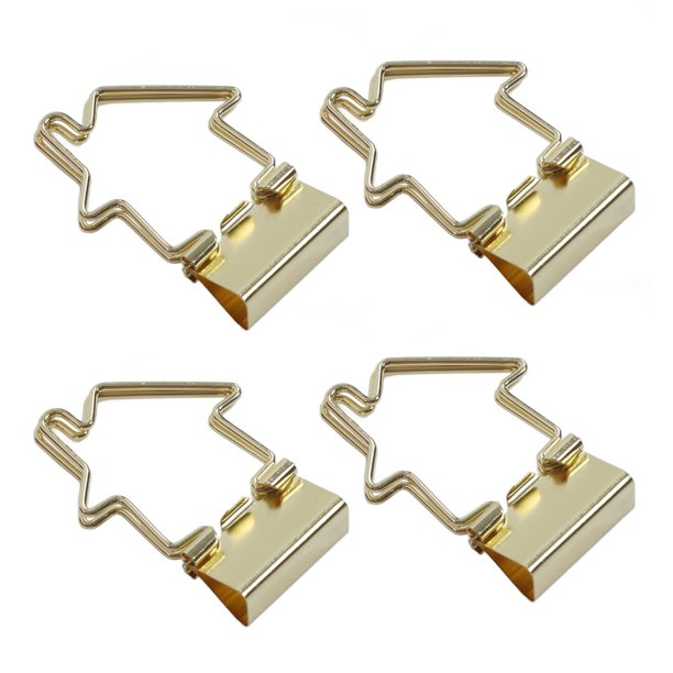 Clips de Carpeta de Papel de de Milano Dorados, Clip de Almacenamiento de Archivos de Oficina de Larga en Caja de Metal, 15 UDS.