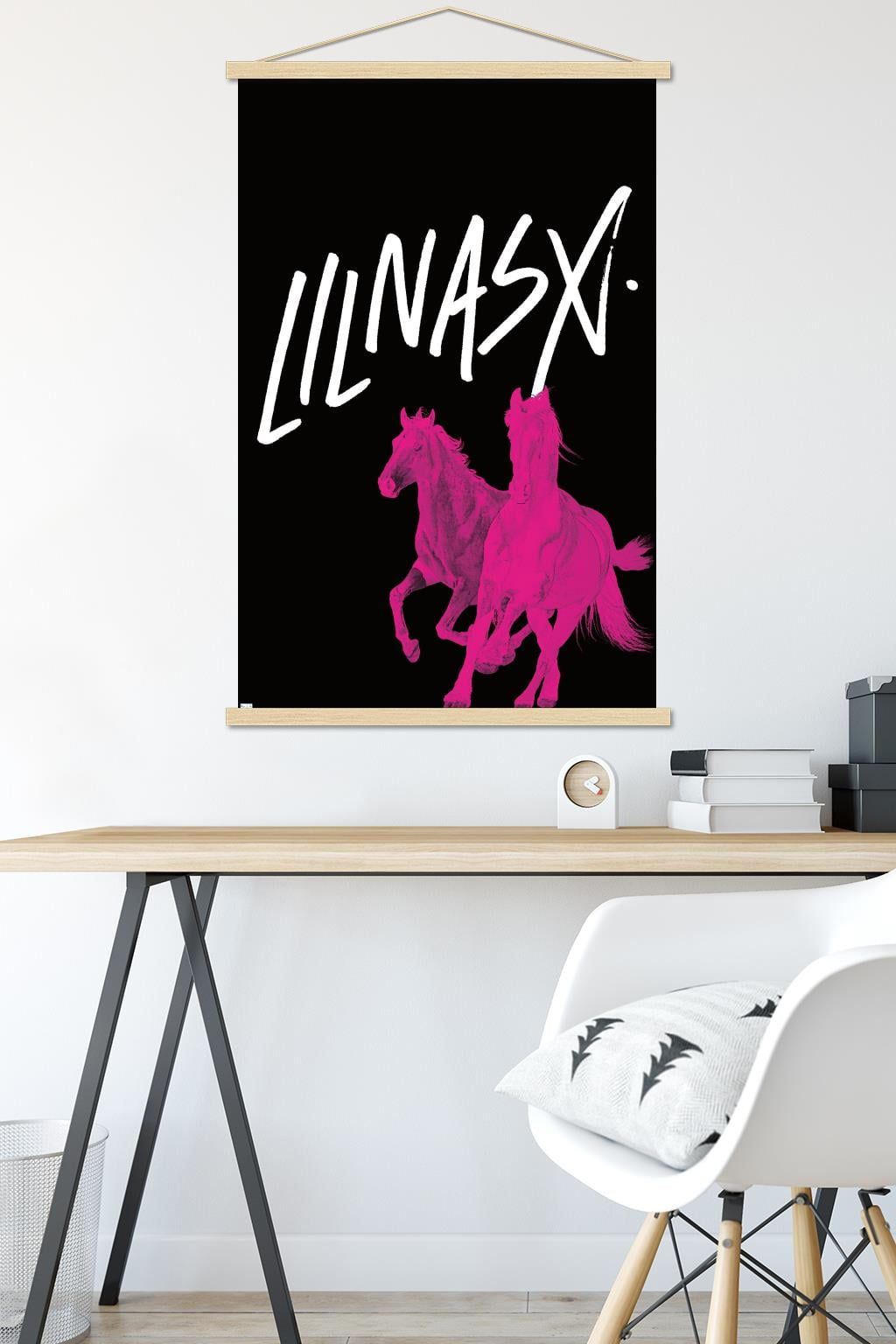 Lil Nas - Horses Wall Poster with Wooden Magnetic Frame, 22.375" x 34"