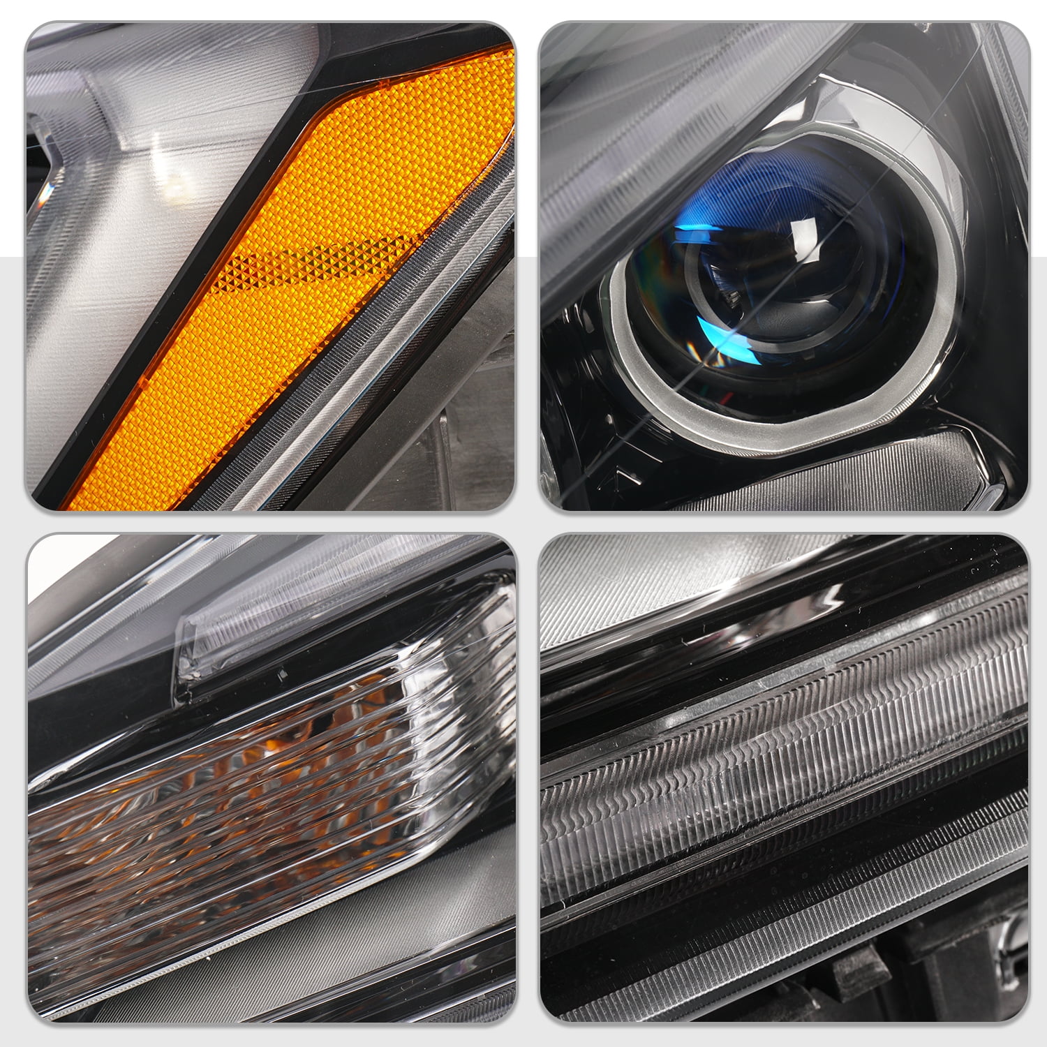 For 2013-2016 GMC Acadia Halogen Projector Headlights Headlamps Assembly LH+RH