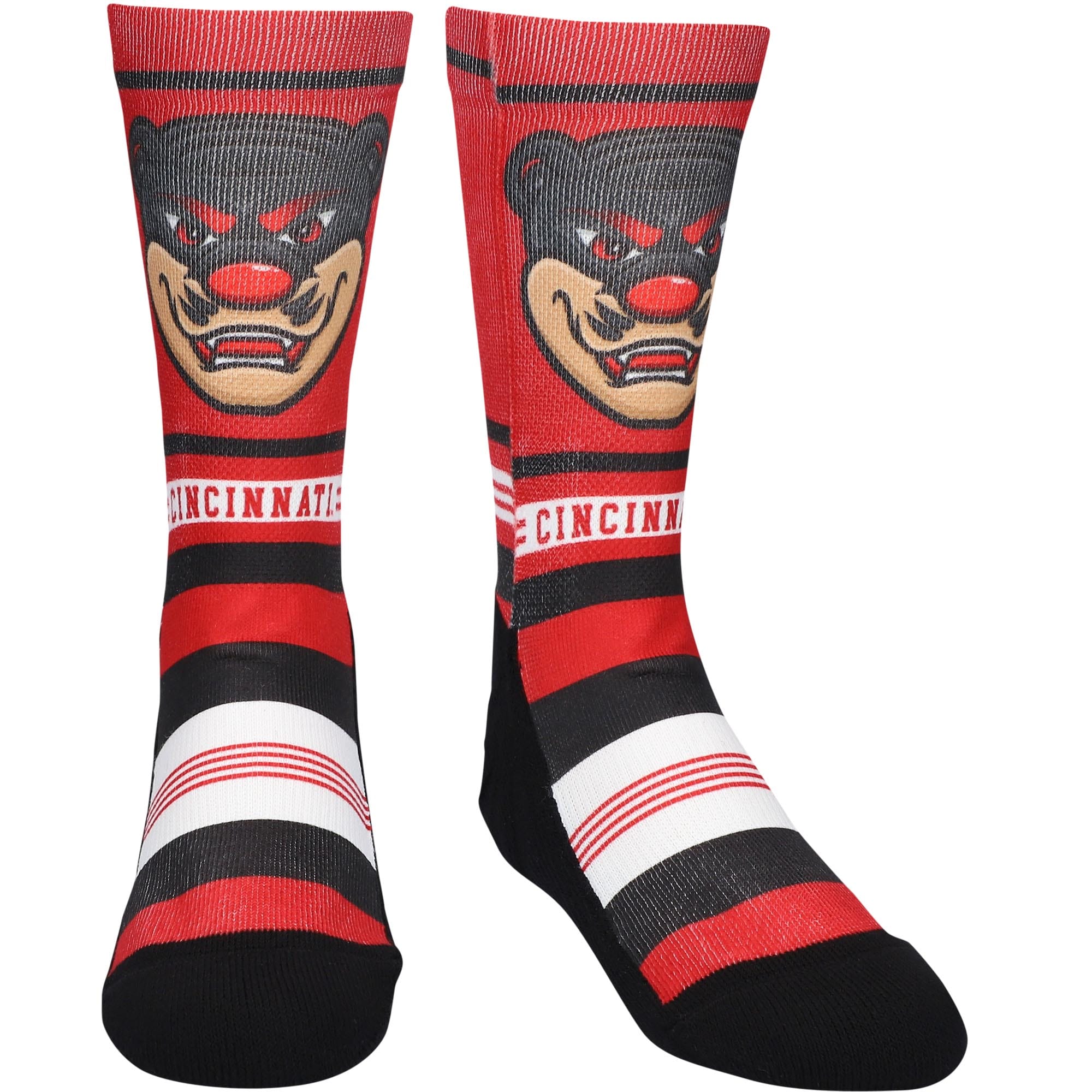 Cincinnati Bearcats Rock Em Socks Youth Game Face Mascot Crew Socks