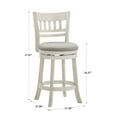 thumbnail image 4 of Weston Home Shapel Lattice Back 24"H Swivel Counter Height Stool, Antique White Finish, Grey Linen, 4 of 7