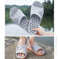 thumbnail image 3 of Minnieouse Zapatillas de baño de verano, zapatos de baño, toboganes informales, zapatillas de playa, sandalias de masaje transpirables, piscina Calzado Gris/Naranja L, 3 of 6