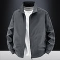 thumbnail image 2 of WRKEKC Jackets for Men Winter Stand Collar Raglan Long Sleeve Zip-Up Outerwear With Side Pockets for Everyday Casual Use, 2 of 9