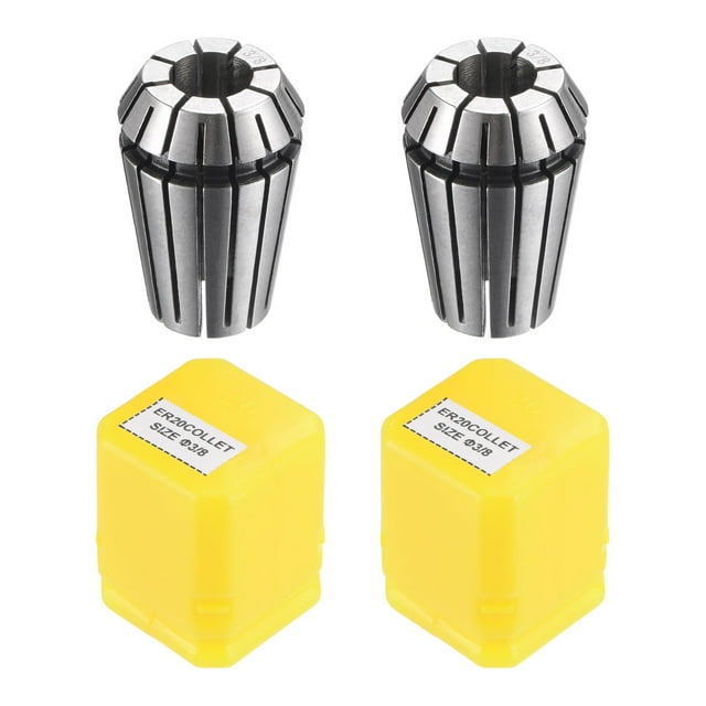 Unique Bargains ER20 Spring Collet, 3/8' Chuck for CNC Engraving Machine Lathe Milling Tool 2 Pack