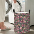 thumbnail image 5 of Fuzoiu Rose Mix Leopard Print Circular Hamper,Laundry Basket with Handle,Collapsible Laundry,Dirty Clothes Storage Basket,for Bedroom Bathroom Dorm Living Room-, 5 of 6
