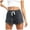 Black-93, variant on REALiKUN Womens Casual Elastic Waist Rolled Hem Denim Shorts Drawstring Loose Fit Jean Shorts Black S