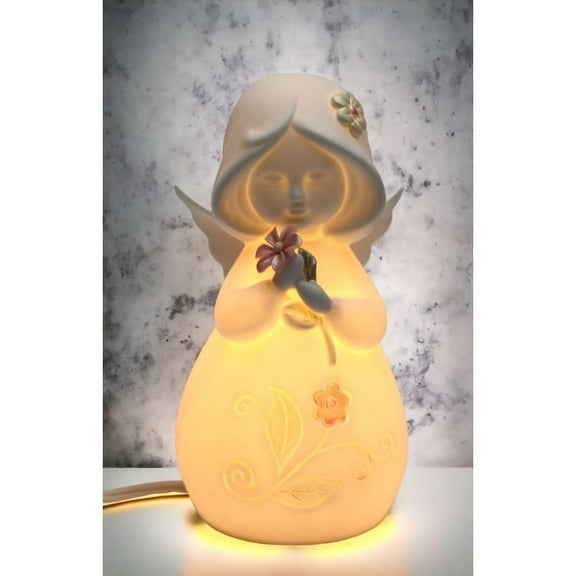 Ceramic Angel With Flower Nightlight Home Decor Religious Decor Religious Gift Church Decor,