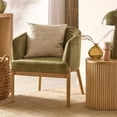 thumbnail image 2 of Bouclair Fauteuil d'Appoint en Tissu Kaki et Bois, 2 of 10