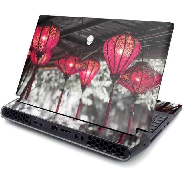 MightySkins Skin Compatible avec Alienware Area-51M 17 Pouces (2019) - Lanternes Rouges / Autocollant Vinyle Protecteur, Durable et Unique / Facile à Appliquer, Enlever et Changer les Styles / Fabriqué aux États-Unis