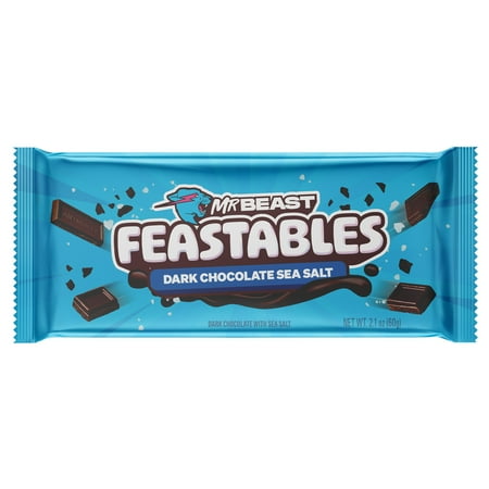 Feastables MrBeast Dark Chocolate Sea Salt Bar, 2.1 oz (60g), 1 Bar