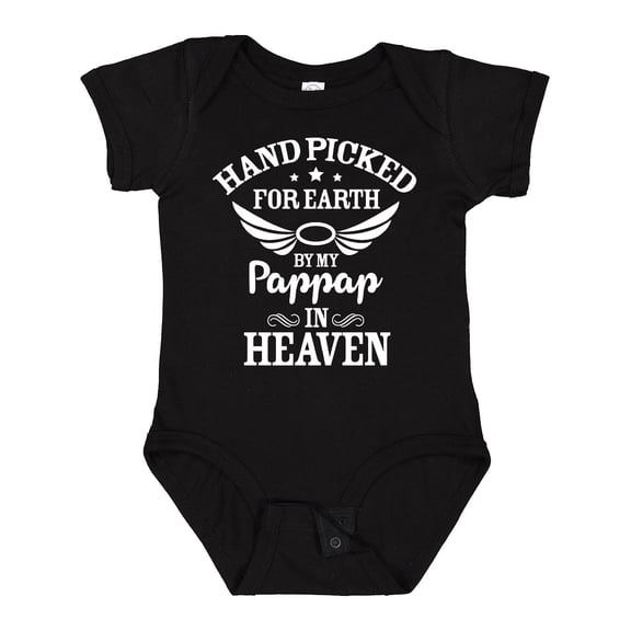 Inktastic Handpicked for Earth by My Pappap in Heaven with Angel Wings Boys or Girls Baby Bodysuit