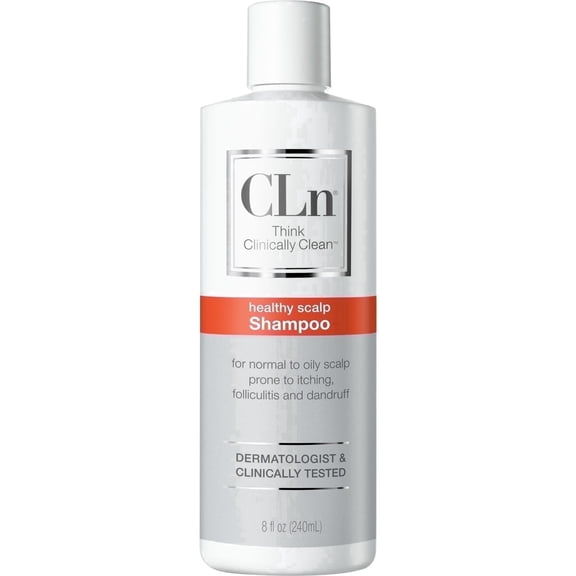 CLn Shampoo with Salicylic Acid, 8 fl oz, Clarifying Anti Dandruff Shampoo for Oily Hair, Itchy & Flaky Scalp