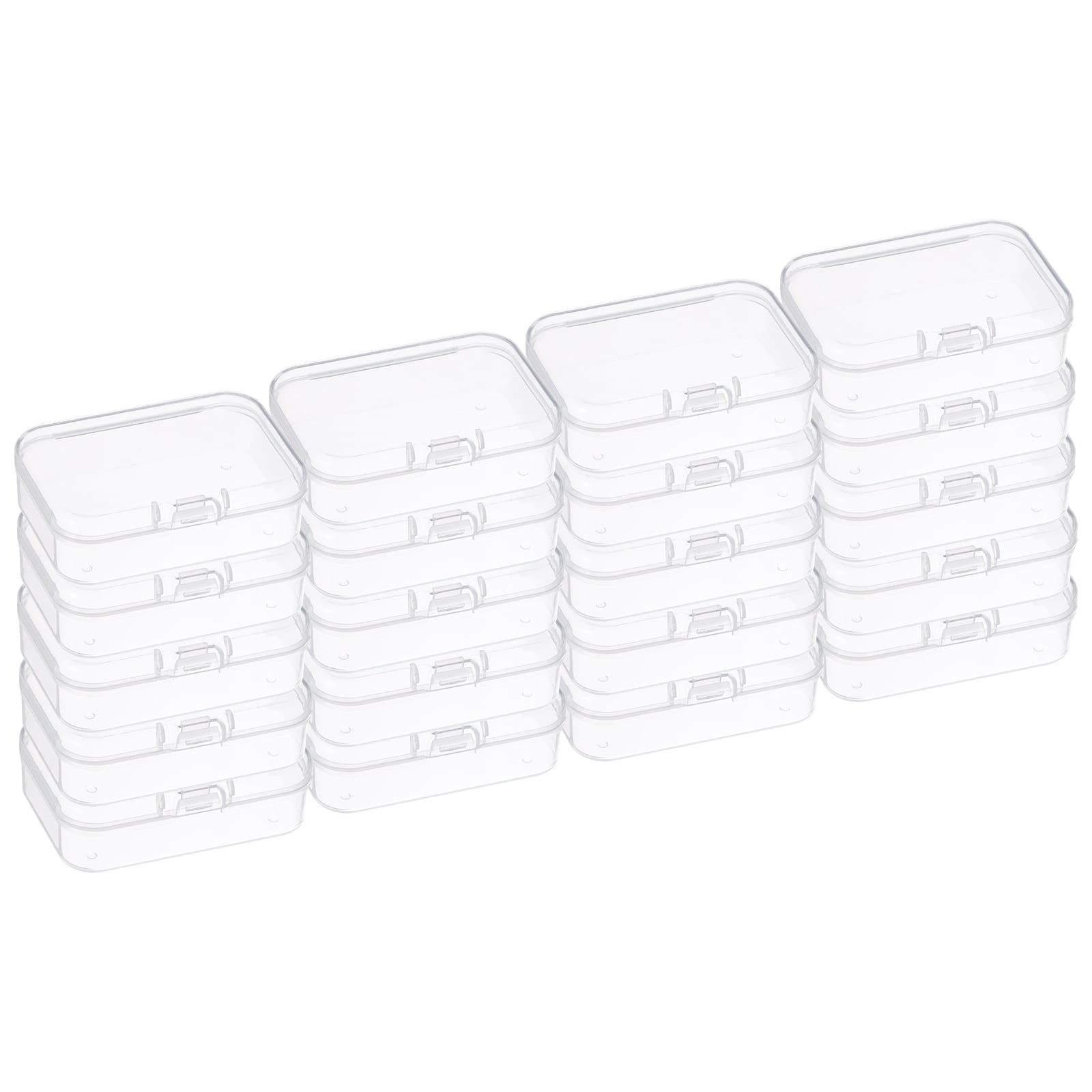 12 Pack Clear Plastic Storage Boxes With Lids - 5.3x3.1x1.2 Inches, Hinged, Transparent For Crafts, Beads, Pills