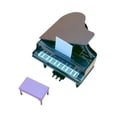 thumbnail image 3 of Piano para casa de muñecas con taburete, elegante instrumento musical en miniatura para muñecas BJD a escala 1:12, decoración para juegos de, 3 of 9