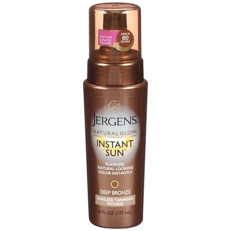 Jergens Natural Glow Instant Sun Deep Bronze Sunless Tanning Mousse 6 fl. oz. (Best Self Tanner To Cover Stretch Marks)
