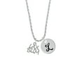 thumbnail image 2 of Delight Jewelry Silvertone LAX BUM Silvertone Script Initial Disc - L - Charm Necklace, 20"+3", 2 of 4