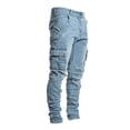 thumbnail image 2 of B91xZ Mens Jeans Fashion Slim Fit Skinny Destroyed Ripped Jeans,Blue L, 2 of 5