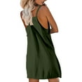 thumbnail image 5 of Besolor Womens Summer Tennis Dress Rompers Workout Mini Dress with Shorts Sleeveless Spaghetti Straps Jumpsuit Pockets, 5 of 8