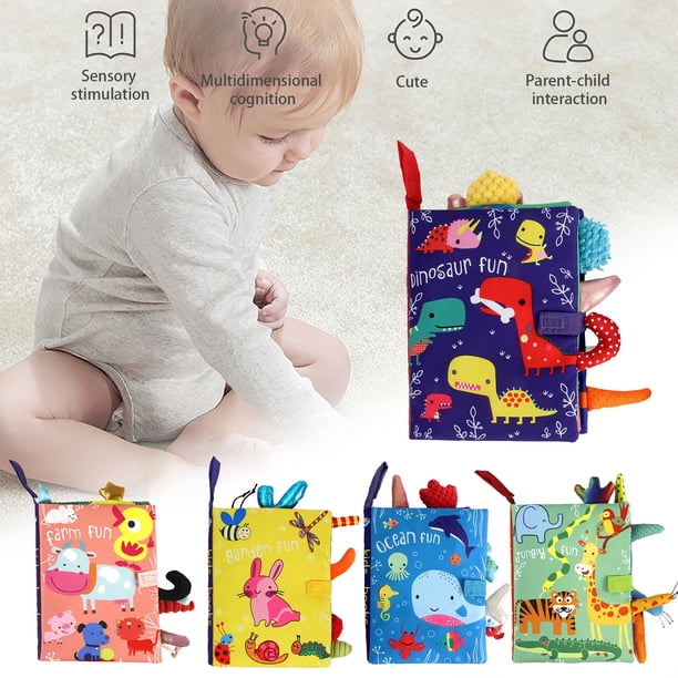 onlyliua Liquidación Libros En Tela con Colas En 3D para Niños, Rompecabezas para Bebés, Juguete Educativo de Aprendizaje
