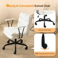 thumbnail image 3 of Ktaxon Office Chair with Armrests, Linen Fabric Desk Chair with Wheels, Swivel Task Chair for Study Room or Dressing Vanity Area White, 3 of 8