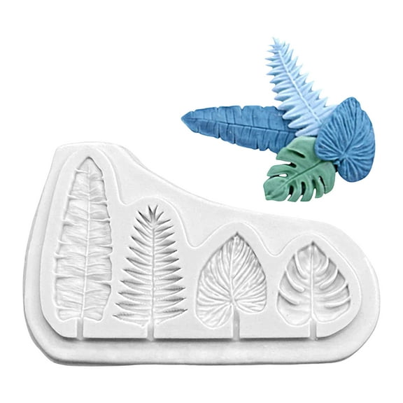 D-GROEE Leaf Shaped Cake Fondant Mold Pot Leaves Silica gel Mold for Leaf Theme Cake Decoration, Chocolate Candy Polymer Clay Cookie Sugar Craft