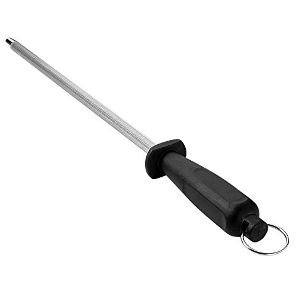 12 Inch Steel Round Knife Sharpener With Plastic Black Handle For