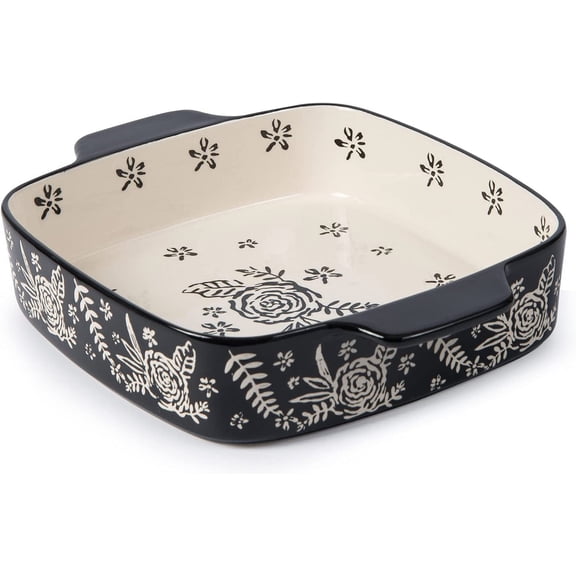 Baking Dish Ceramic Brownie Pan 9x9 Baking Pan Casserole Dish Lasagna Pan Square Rose Bakeware Sets