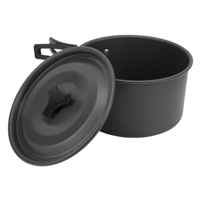Kit de Cuisine Extérieur, Ensemble de Cuisine de Camping Antiadhésif Fourchette Couteau Cuillère Pliable Facile à Transporter avec Sac de Rangement pour Randonnée Orange, Vert, Noir