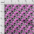 thumbnail image 1 of oneOone Polyester Lycra Fuschia Pink Fabric Floral & Skull Quilting Supplies Print Sewing Fabric By The Yard 56 Inch Wide, 1 of 4
