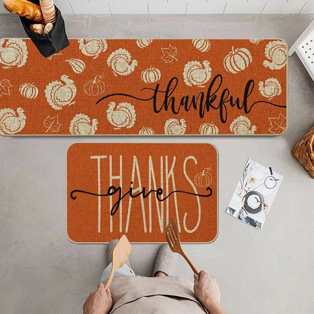 2 Pcs Kitchen Rugs And Mats For Floor Non-Slip Backing Mat Kitchen Decor Kitchen Rug Decor 16x24in+16x48in