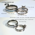 thumbnail image 3 of Adjustable size Wedding Ring Sets His And Hers Couples Women 925 Sterling Silver Round Cz Man Tungsten Carbide Wedding Bands, 3 of 8