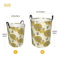 thumbnail image 3 of Balery Cartoon Honey Pot Bee Sunflower Cesta de ropa redonda con asas, impermeable, independiente, para ropa, juguetes, dormitorio y familia-Small, 3 of 6