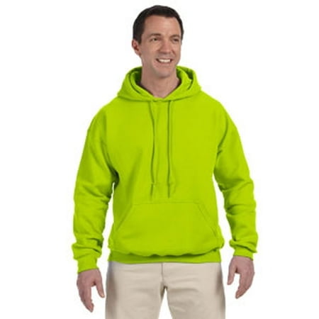Adult DryBlend® 15 oz./lin. yd., 50/50 Hood - SAFETY GREEN - S