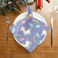 thumbnail image 2 of GZHJMY Set of 4 Cute Unicorns Satin Napkin Square 20 Inches Table Napkins Soft Smooth Decorative Napkins for Wedding Banquet Party Decoration, 2 of 6