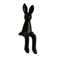 thumbnail image 4 of Escultura decorativa de conejo, estatua ligera de conejo sentado, figura creativa Negro, 4 of 9