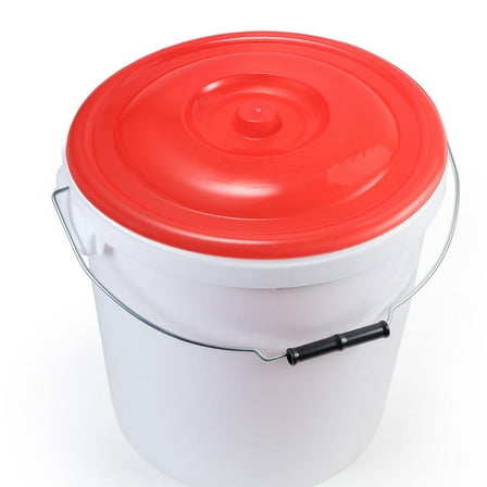 FRCOLOR 2pcs Round Plastic Bin Covers Replacement Trash Can Lids For Kitchen Or Outdoor Use And Easy To Clean for Most Standard Buckets Garbage Cans