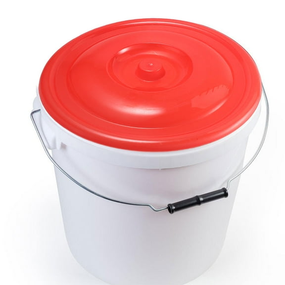 FRCOLOR 2pcs Round Plastic Bin Covers Replacement Trash Can Lids For Kitchen Or Outdoor Use And Easy To Clean for Most Standard Buckets Garbage Cans