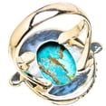 thumbnail image 3 of Blue Copper Composite Turquoise Ring Size 7.75 (925 Sterling Silver)  - Handmade Boho Vintage Jewelry RING132670, 3 of 3
