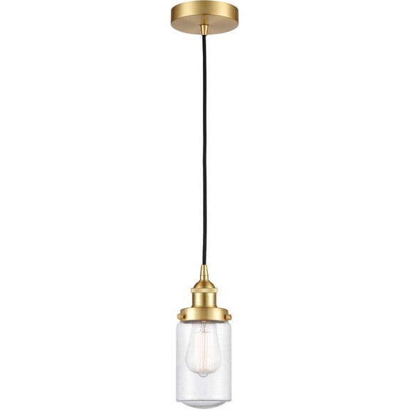 616-1PH-SG-G314 Innovations Lighting Dover - 1 Light Mini Pendant In Traditional Style-10.25 Inches Tall and 4.5 Inches Wide-Satin Gold Finish-Seedy