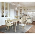thumbnail image 3 of LumiSource White Washed Wood, Cream Noise Fabric Charlotte Chair - Set of 2, 3 of 10