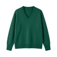 thumbnail image 6 of Zormilly Sweaters for Women Long Sleeve V Neck Soft Oversized Green Sweaters Winter Brushed Knit Tops, S-L, 6 of 8