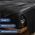 thumbnail image 4 of Seasonwood Satin Sheet Set,Twin, Silky Bed Sheets, 3 Pieces,Black, 4 of 8