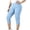 PA121_Light Blue, variant on Plus Size Capri Leggings for Women Slim Fitted Yoga Pants Tummy Control Workout Ribbed Cropped Slacks Purple 4XL